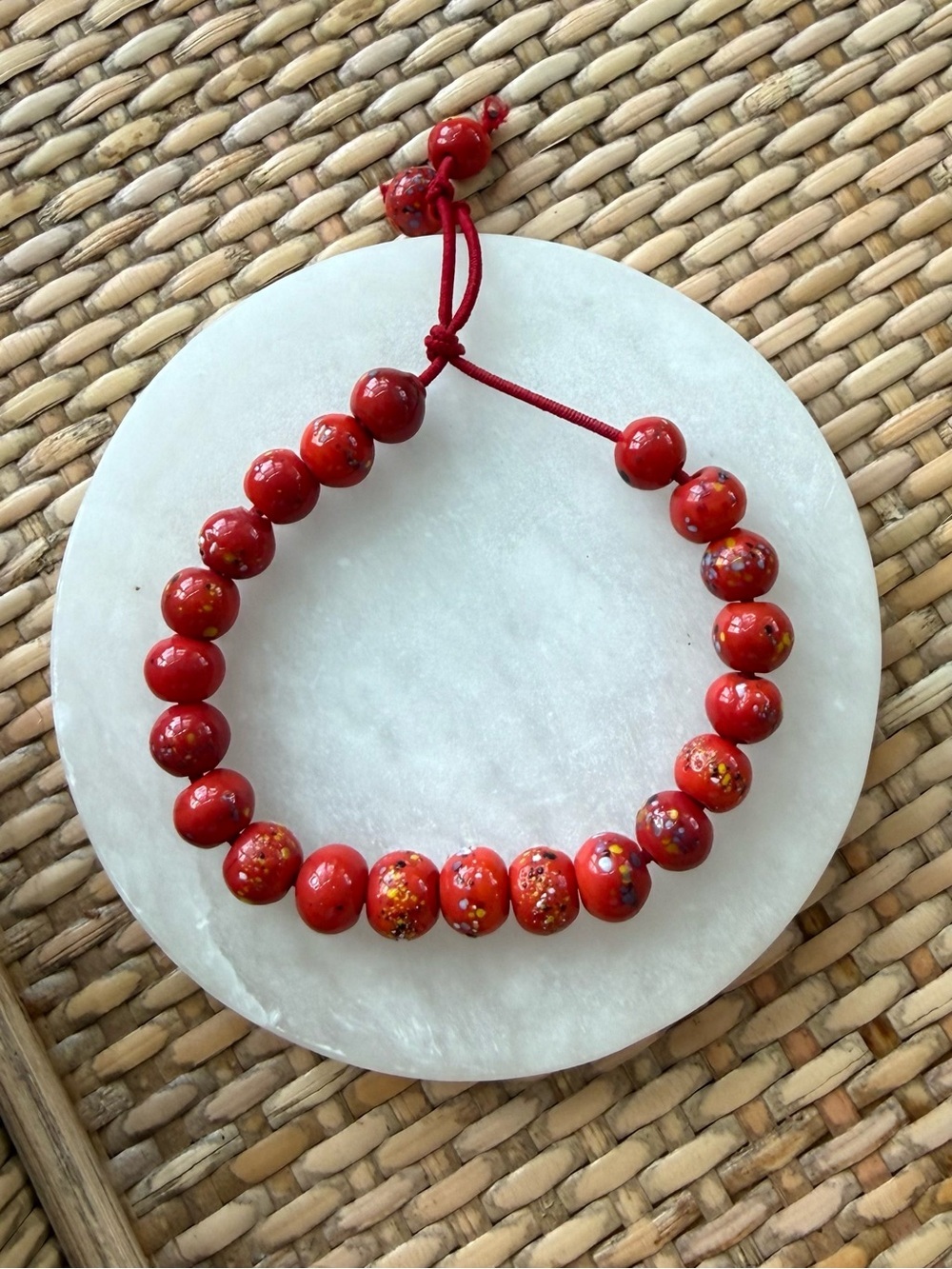 Red Beaded Anklet